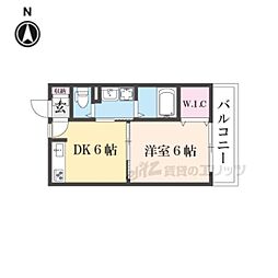 ＳＴＡＢＬＥ　ＳＨＯＪＩＨＩＧＡＳＨＩ 305 3階1DKの間取り