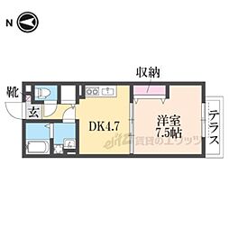 Ｆｅｌｉｃｅ　Ａ 205 2階1DKの間取り
