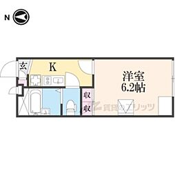 レオパレスエステート 1Kの間取図画像