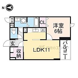 アルカディア2 1LDKの間取図画像