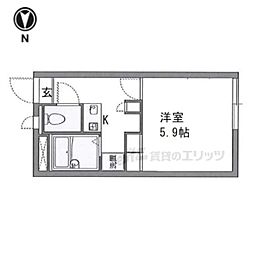 レオパレスシャトー花園 1Kの間取図画像