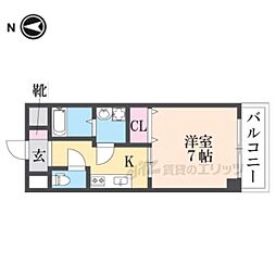 ゼファー東大阪 1Kの間取図画像