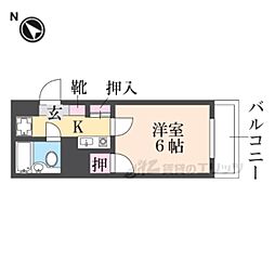 RX箕輪マンション 1Kの間取図画像