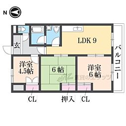 日下グランドハイツ 3LDKの間取図画像