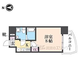 Osaka Metro中央線 高井田駅 徒歩5分の賃貸マンション 6階1Kの間取り