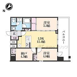 近鉄大阪線 長瀬駅 徒歩2分の賃貸マンション 9階3LDKの間取り