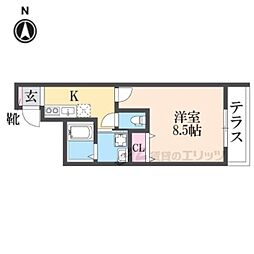 近鉄大阪線 弥刀駅 徒歩3分の賃貸アパート 1階1Kの間取り