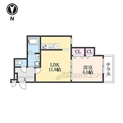 コウジィコート野崎 103 1階1LDKの間取り