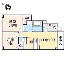 JR関西本線 三郷駅 徒歩13分の賃貸アパート 1階2LDKの間取り