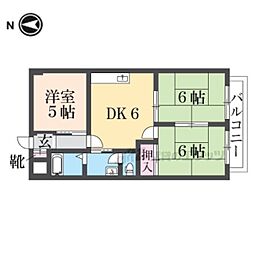 シャルマンフジ武庫之荘壱番館 3DKの間取図画像