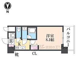 グランカーサ高井田 12階1Kの間取り