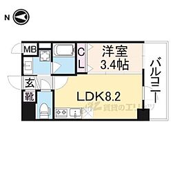 近鉄難波線 布施駅 徒歩7分の賃貸マンション 10階1LDKの間取り