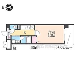 ソレアード・アビ 3階1Kの間取り