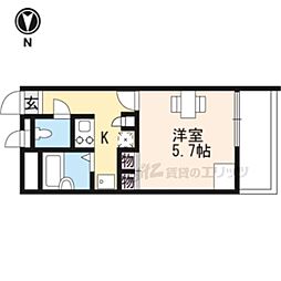 レオパレスZephyr 1Kの間取図画像