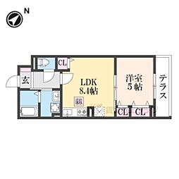 ヒカルサ尼崎神崎町 1LDKの間取図画像