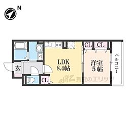 ヒカルサ尼崎神崎町 1LDKの間取図画像