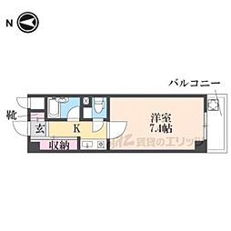 ハビタビリス2 1Kの間取図画像