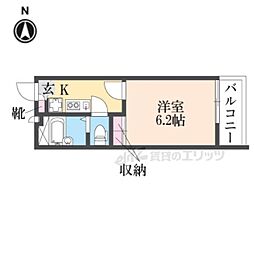 レオパレスカサグランデ 1Kの間取図画像