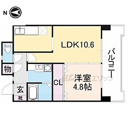 ラディウス武庫之荘 1LDKの間取図画像