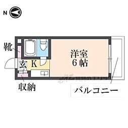 メゾン・ド・エル ワンルームの間取図画像