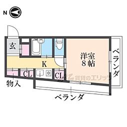 ひらこうPart1 1Kの間取図画像