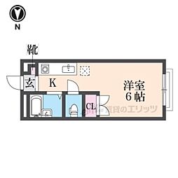 エステートピアY ワンルームの間取図画像
