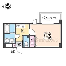 シエテ南塚口 1Kの間取図画像