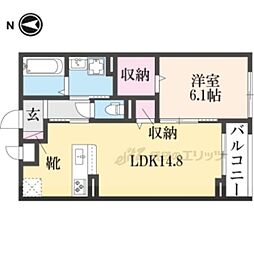 アット楠根 1LDKの間取図画像