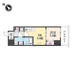 ArtizA尼崎立花 1DKの間取図画像