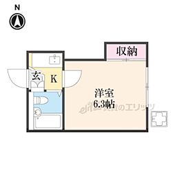 レオパレス新伊丹第2 1Kの間取図画像
