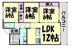 ピュアコートU 3LDKの間取図画像