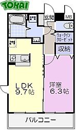 マエストロ斎宮 2階1LDKの間取り