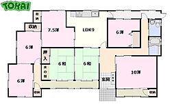 ドラッグストア横店一戸建 1階7LDKの間取り