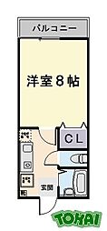 サンライズ都築1 1Kの間取図画像