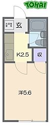 メゾンドフルール 1Kの間取図画像