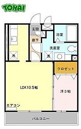 ツーファイブ 1LDKの間取図画像