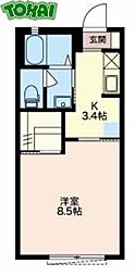 グレイス泰山A 1Kの間取図画像
