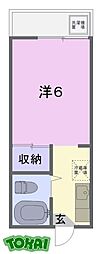 コーポレッド 1Kの間取図画像