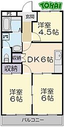 シーサイドレジデンス 3階3DKの間取り