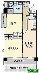 ヴェルメゾン 2階2LDKの間取り