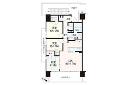 プライム湘南辻堂リーフィアレジデンス 3LDKの間取図画像