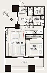 芝浦アイランドケープタワー 1LDKの間取図画像