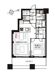 芝浦アイランドケープタワー 1LDKの間取図画像