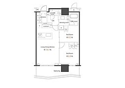 ブランズタワー豊洲 2LDKの間取図画像