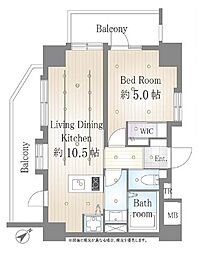 ライオンズマンション渋谷シティ 1LDKの間取図画像