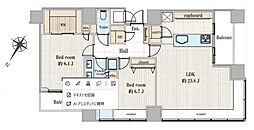 ザ六本木東京クラブレジデンス 2LDKの間取図画像