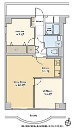 大森ハイツ 2LDKの間取図画像
