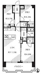 レクセル下落合第2 3LDKの間取図画像