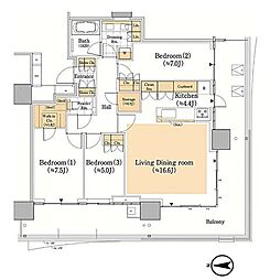 HARUMI FLAG SEA VILLAGEA棟 3LDKの間取図画像