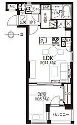 菱和パレス西麻布 1LDKの間取図画像